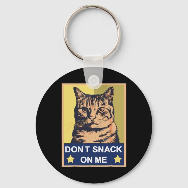 Snack inte på mig, roligt katt 1 nyckelring (Framsida)