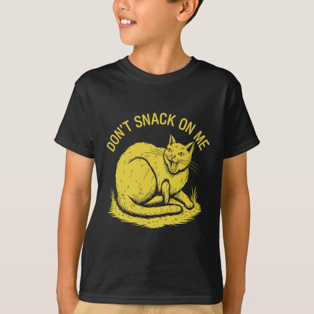 Snack inte på mig, roligt katt 2 t shirt (Framsida)