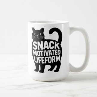 Snack Motivated Lifeform Fat Cat Humor Kaffemugg
