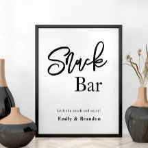 Snack pub bröllop-tecken poster
