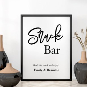 Snack pub bröllop-tecken poster