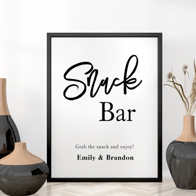Snack pub bröllop-tecken poster (Snack bar sign for wedding day or other celebration)