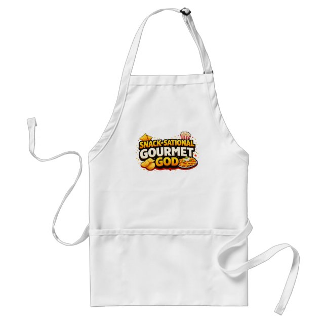 Snack-Sational Gourmet God!  Slogan Apron Förkläde (Framsidan)