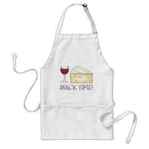 Snack-tid! Red Vin Glass Brie Cheese Foodie Food Förkläde