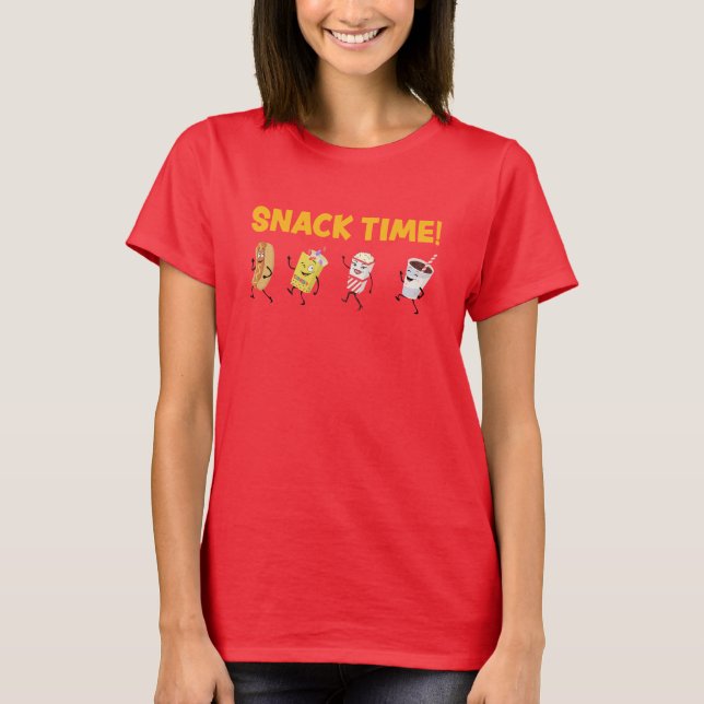 Snack-tid! Retro Candy Popcorn T Shirt (Framsida)
