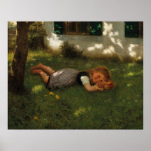 Snack-tid (Sweet Young Girl Ljugande på Grass)