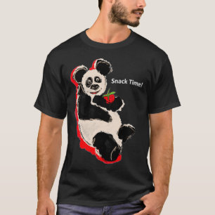 Snack TIme Panda Eating Strawberry School Roligt T Shirt