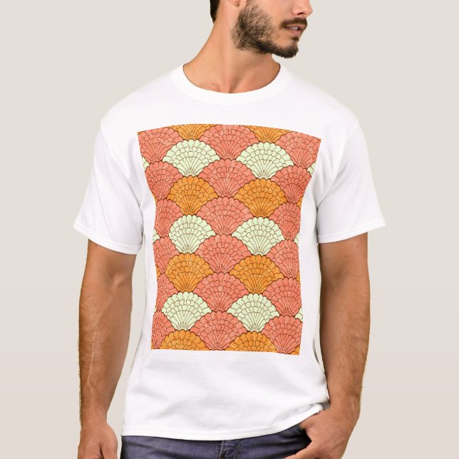 Snäcka: Abstrakt Sea Mönster T Shirt (Framsida)