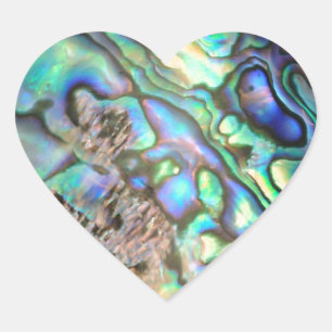Snäcka av blått grönt, paua abalone hjärtformat klistermärke