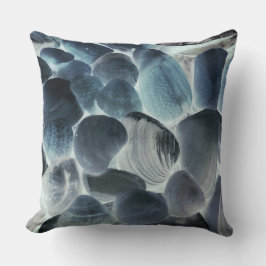 Snäcka av ostron, färg övergår till grått och blåt kudde