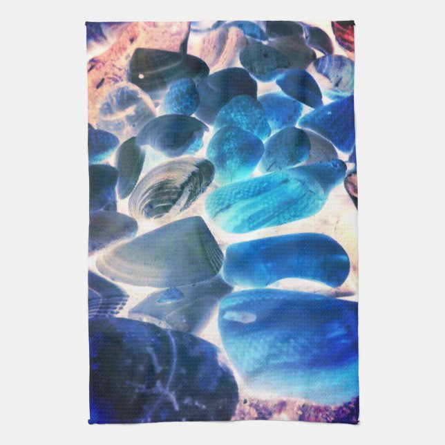 Snäcka av ostron, färg övergick till grått kökshandduk (Vertikal)