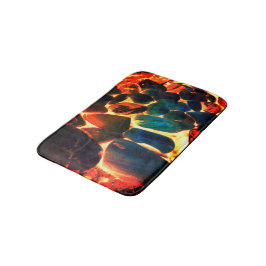 Snäcka av ostron med flammande vulkaniska lava ell badrumsmatta