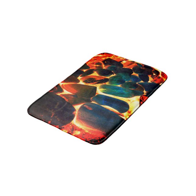Snäcka av ostron med flammande vulkaniska lava ell badrumsmatta (Vinklad)