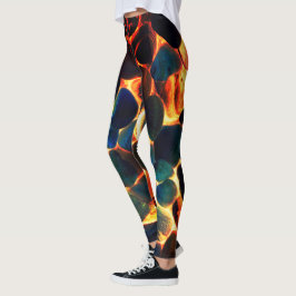 Snäcka av ostron med röd hett vulkaniskt lava elle leggings