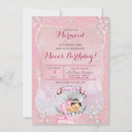 Snäcka av Rosa Pearls Clam för Sjöjungfru Flickor Inbjudningar