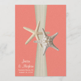 Snäcka av Starfish Beach Wedding Coral Inbjudningar