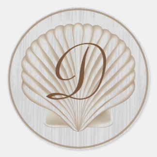 Snäcka B Monogram Runt Klistermärke