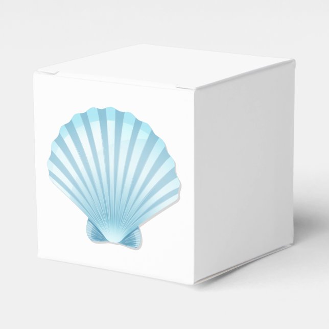 Snäcka Beach Nautical Blue Elegant bröllop Party Presentaskar (Framsidan Sidan)