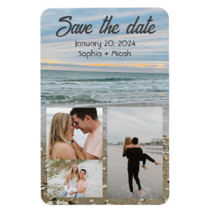 Snäcka blue strand magnet spara-the-date template