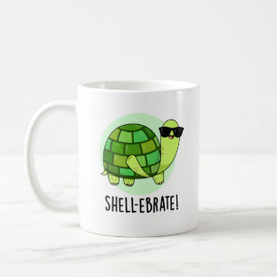 Snäcka-ebrate Funny Tortoise Animal Pun Kaffemugg
