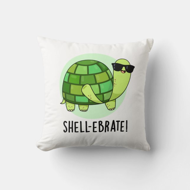 Snäcka-ebrate Funny Tortoise Animal Pun Kudde (Framsida)