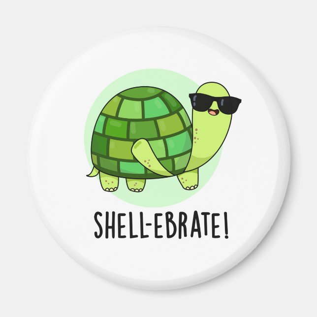 Snäcka-ebrate Funny Tortoise Animal Pun Magnet (Framsidan)