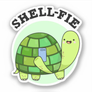 Snäcka-fie Funny Tortoise Selfie Pun Klistermärken