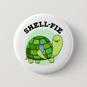 Snäcka-fie Funny Tortoise Selfie Pun Knapp