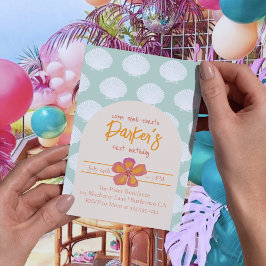 "Snäcka-firande" Kuststranden Party tema Inbjudningar