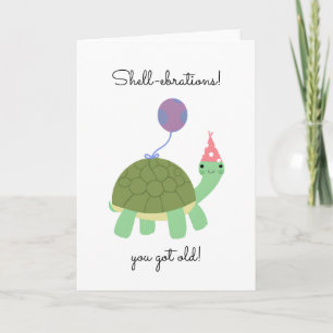 Snäcka firar Du har gammal Punny Turtle Birthday Kort