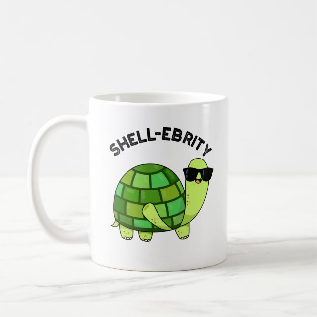 Snäcka-firity Funny Celebrity Tortoise Pun Kaffemugg (Vänster)