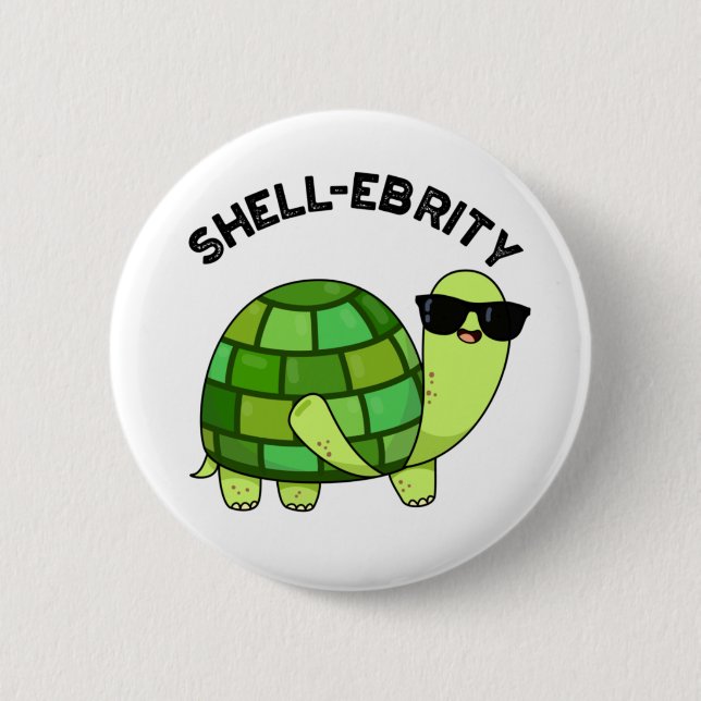 Snäcka-firity Funny Celebrity Tortoise Pun Knapp (Framsida)
