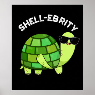Snäcka-firity Funny Celebrity Tortoise Pun Mörk BG Poster