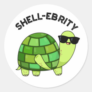Snäcka-firity Funny Celebrity Tortoise Pun Runt Klistermärke