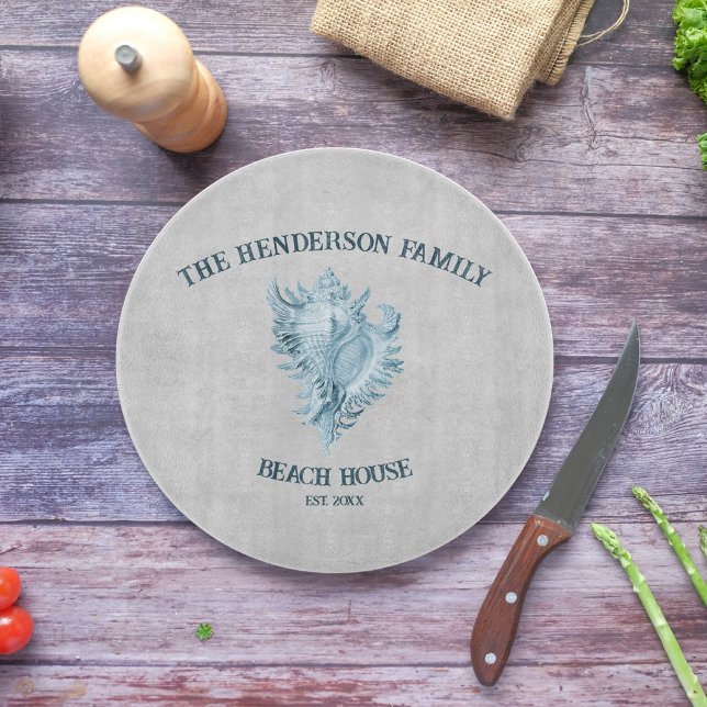 Snäcka för blå kontur (Blue Conch Shell Personalized Cutting Board)
