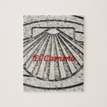 Snäcka för El Camino, trottoar, Spanien (förse med