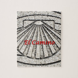 Snäcka för El Camino, trottoar, Spanien (förse med Pussel