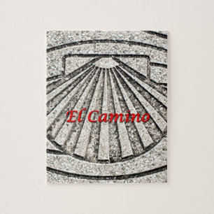 Snäcka för El Camino, trottoar, Spanien (förse Pussel