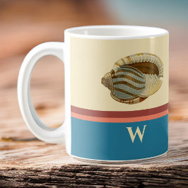 Snäcka för randomiserad retro med Monogram initial Kaffemugg