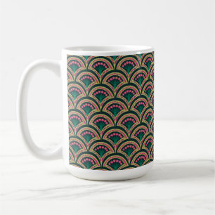 snäcka, grönt mönster kaffemugg