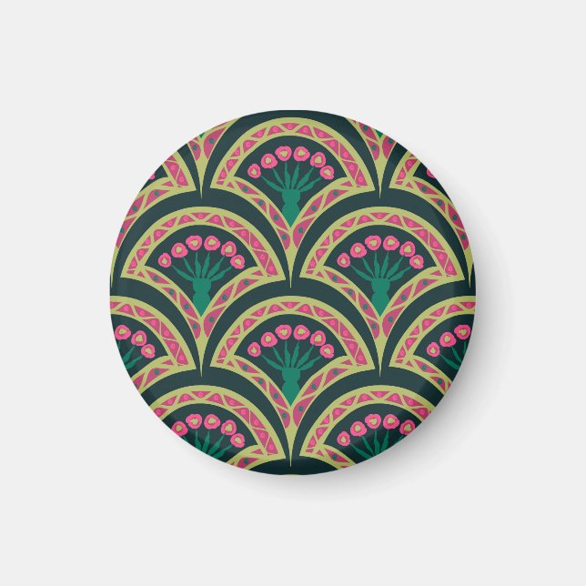 snäcka, grönt mönster magnet (Framsidan)
