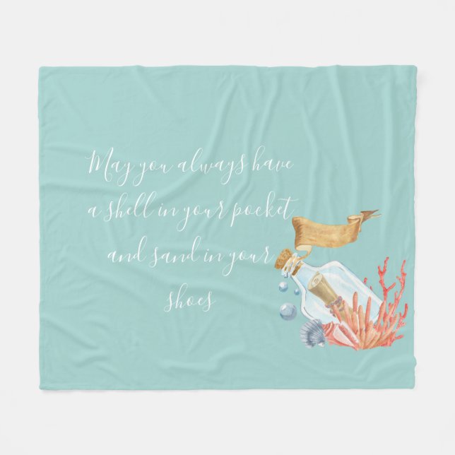Snäcka i ditt Pocket Beach-tema Fleecefilt (Framsidan (Horisontell))