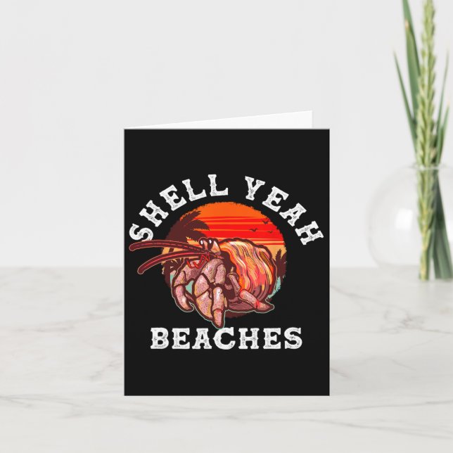 Snäcka Ja Beacher Funny Hermit Crab Snäcka Collect Kort (Framsida)