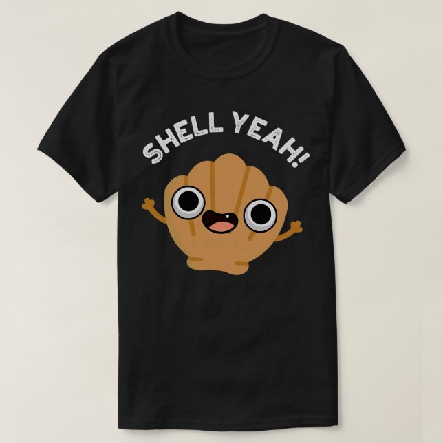 Snäcka Ja Cute Seashell Pun T Shirt (Design framsida)