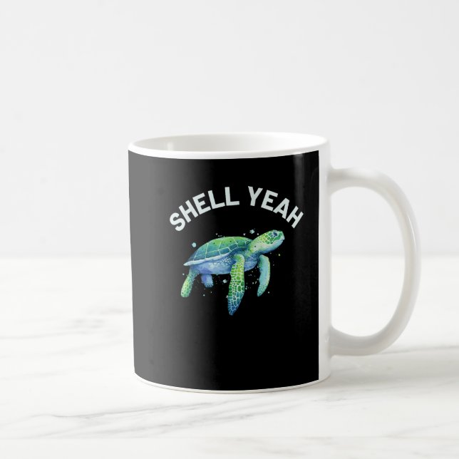 Snäcka Ja - Cute Tortoise & Sea Turtle Älskare Kaffemugg (Höger)