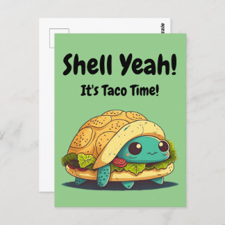 Snäcka ja! Det är Taco Time! Taco Turtle Vykort