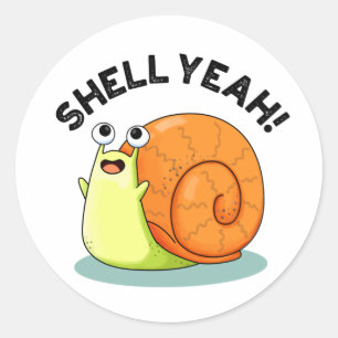 Snäcka Ja Funny Snigel Pun Runt Klistermärke