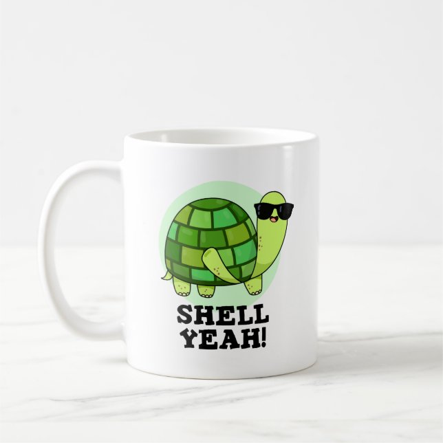 Snäcka Ja Funny Tortoise Pun Kaffemugg (Vänster)