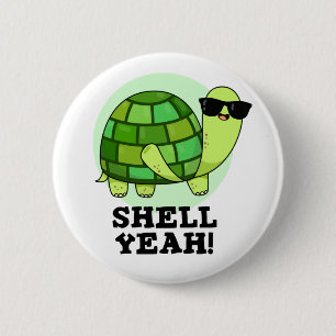 Snäcka Ja Funny Tortoise Pun Knapp