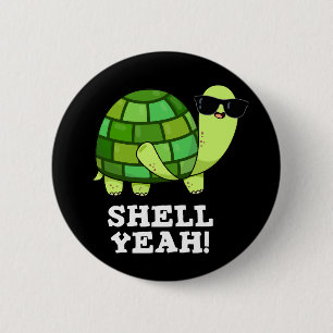 Snäcka Ja Funny Tortoise Pun Mörk BG Knapp